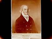 Avfotograferad oljemålning till folkskoleboken.Porträtt av Johan Conrad Broms, född 1 juli 1790 -  död 23 januari 1860.