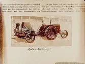 System Lanninger, traktor med pumpagregat.
Bilden tagen ur tysk bok.
Jordbrukskonsulent H. Flodkvist, Hushållningssällskapet, Stortorget 18, Örebro.