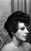 Frisyrvisning, Wessels skyltar 27 september 1967

Kvinna sitter modell för frisyr på en visning.