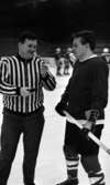 Orubricerat 17 mars 1966

En ishockeyspelare och en domare samtalar.