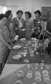 Handikapp konstkurs, 17 maj 1966

Sex stycken damer står samlade kring ett bord med flera dukar på. På bordet står porslinskoppar, assietter, fat m.m. samt en vas med blommor i. En TV-apparat står till höger.
































































































































































































































































or. Han går nedför en kort trappa utomhus.