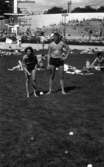 Gustavsvik 5 juli 1965
Par spelar boule på gräsmatta