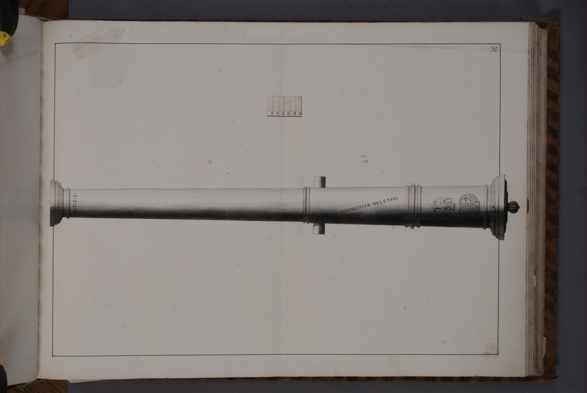 Kjell Hedberg, Imaging depicting fire pipes taken as trophy by the Swedish army in the Battle of Narva on 20 November 1700. Included in volume with depicted canon trophies taken in the years 1700-1702.
