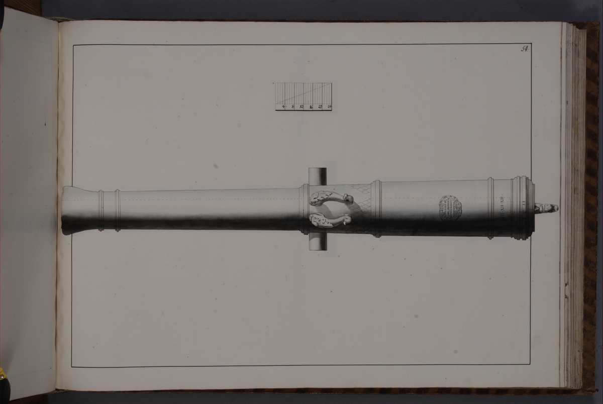 Kjell Hedberg, Avbildning föreställande eldrör återtaget som trofé av den svenska armén i slaget vid Narva den 20 november 1700. Ingår i volym med avbildade kanontroféer tagna åren 1700-1702.
