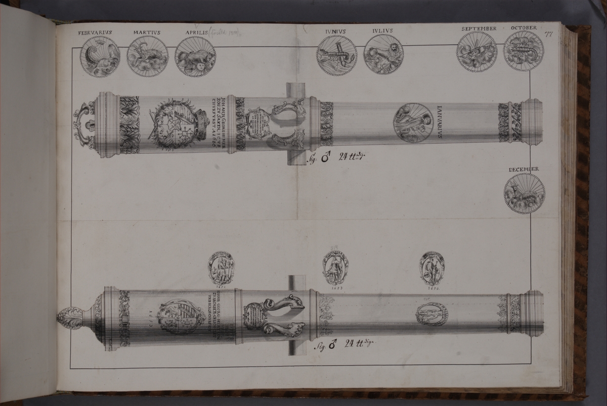 Kjell Hedberg, Avbildning föreställande eldrör tagna som troféer av den svenska armén med fästningen Neumünde den 11 december 1701. Ingår i volym med avbildade kanontroféer tagna åren 1700-1702.
