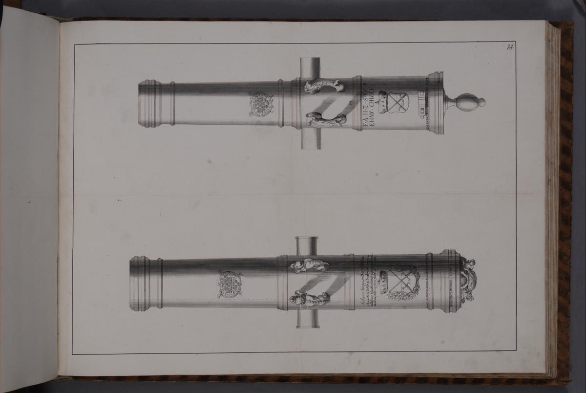 Kjell Hedberg, Image depicting fire pipes taken as trophies by the Swedish army with the fortress Neumünde on 11 December 1701. Included in volume with depicted canon trophies taken in the years 1700-1702.