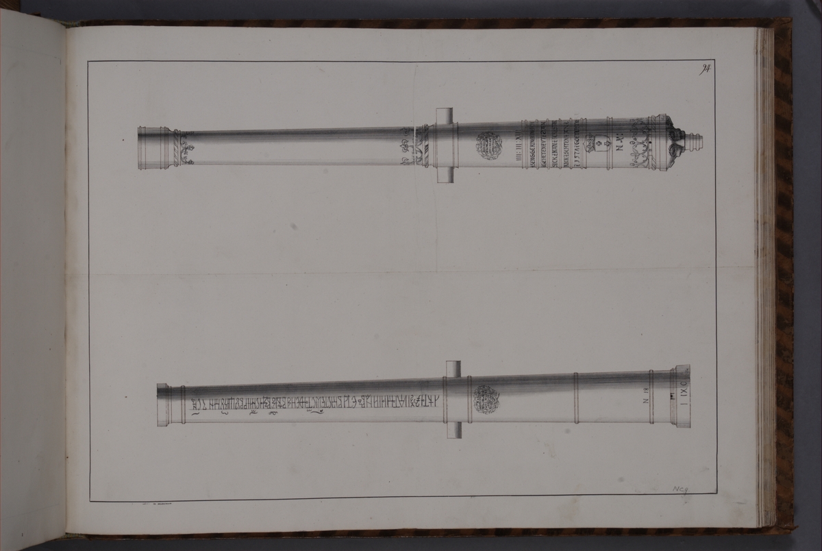 Kjell Hedberg, Image depicting fire pipes taken as trophies by the Swedish army in Poland on 8 July 1702. Included in volume with depicted canon trophies taken in the years 1700-1702.
