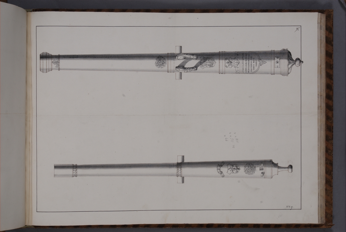 Kjell Hedberg, Image depicting fire pipes taken as trophies by the Swedish army in Poland on 8 July 1702. Included in volume with depicted canon trophies taken in the years 1700-1702.
