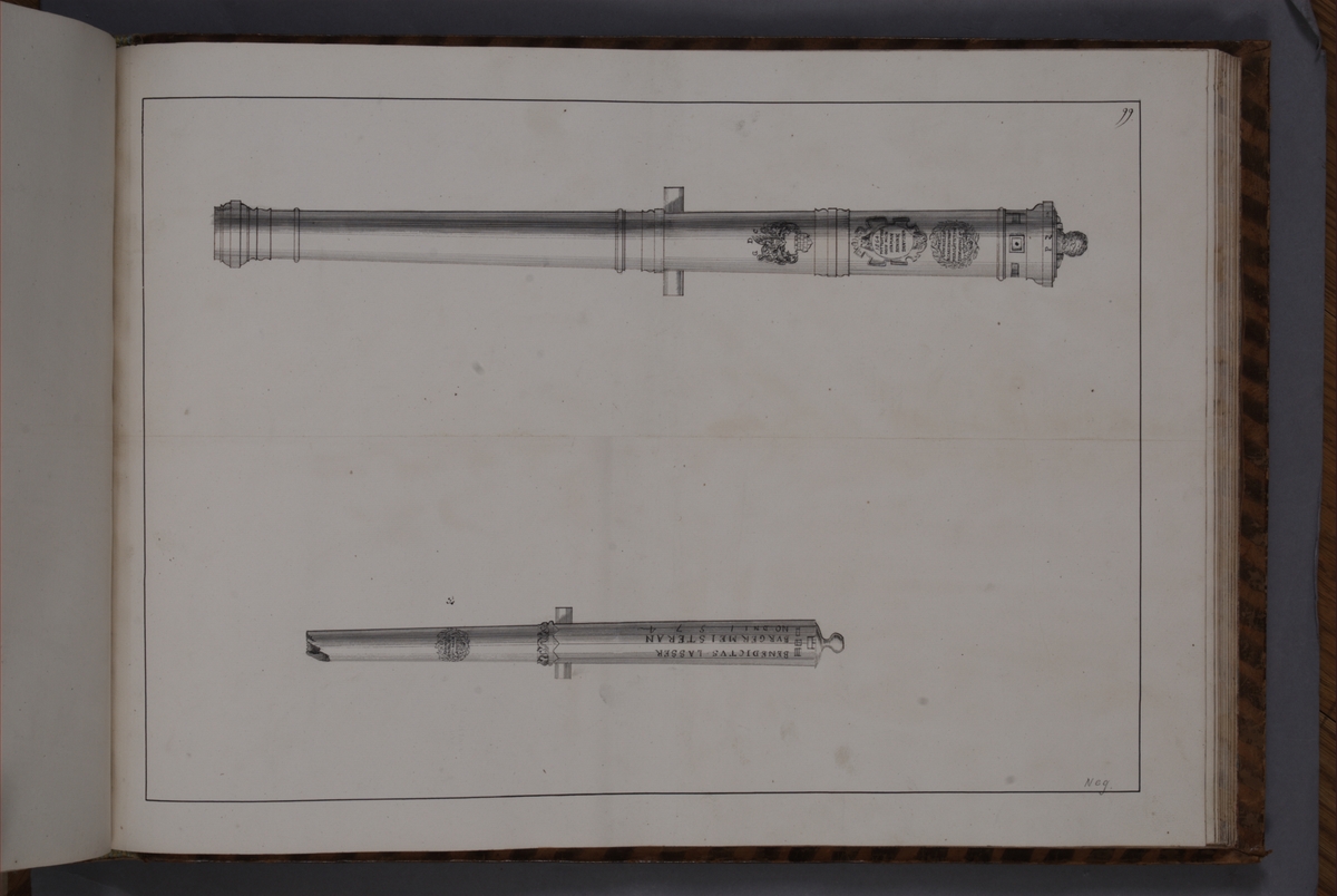 Kjell Hedberg, Avbildning föreställande eldrör tagna som troféer av den svenska armén i Polen den 8 juli 1702. Ingår i volym med avbildade kanontroféer tagna åren 1700-1702.