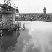 Reportage från Nya vattentornet.
18 juli 1956