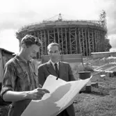 Reportage från Nya vattentornet.
Juli 1956