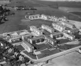 Flygfoto över Hallsberg.Bilden tagen för vykort.