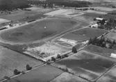 Flygfoto över travbanan vid Marieberg, Mosås.