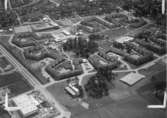 Flygfoto över Baronbackarna, Örebro.
Bilden tagen för vykort.