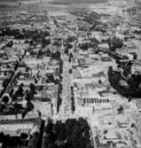 Flygfoto över Örebro, Nikolaikyrkan, m.m.