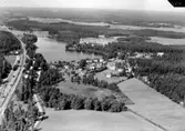 Flygfoto över Mariedam.Bilden tagen för vykort.Förlag: Henrik Cederkvist, Mariedam.