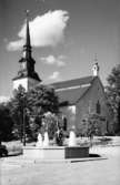 Lindesbergs kyrka, exteriör.
Bilden tagen för vykort.