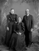 Familjegrupp tre personer.