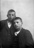 Två pojkar.
Pojken till höger: Aron Hallberg, född 1887-11-12 i Ohio, USA.
