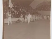 Invigning av Örebro Idrottshus 1 sept. 1946.
 Inmarsch.