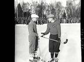 Bandykaptener Nicke Bergström, Nässjö och Jörgen Wasberg, ÖSK.