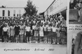 Grupporträtt med alla från gymnastikledarkurs i Littsved år 1937.