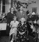 Rumsinteriör, släktgrupp 4 personer, högtid.
Swärd-Schölander