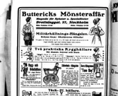 Kläder från Buttericks Mönsteraffär, Drottninggatan 57, Stockholm.