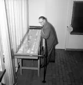 Falks äggsamling, interiör, en man.