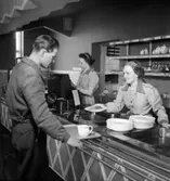 Konsum, restaurang Gyllingen, interiör från matsalen.