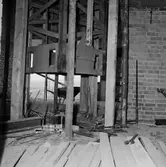 Byggnadsarbete, detalj av byggnad.
Örebro söder.