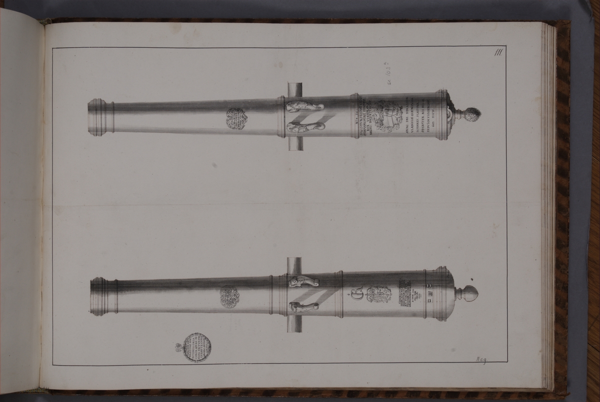 Kjell Hedberg, Image depicting fire pipes taken as trophies by the Swedish army in Kraków on 2 October 1702. Included in volume with depicted canon trophies taken in the years 1700-1702.