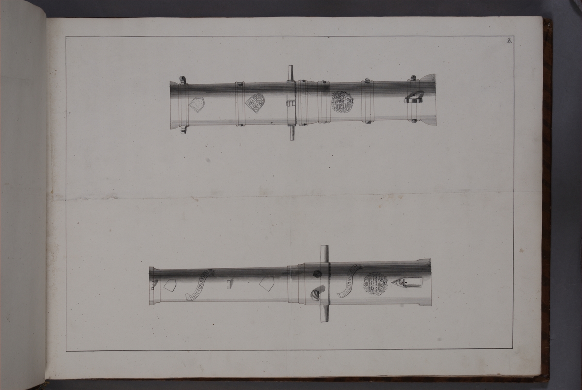 Kjell Hedberg, Imaging depicting fire pipes taken as trophies by the Swedish army from the city of Graudenz on 18 July 1703. Included in volume with depicted canon trophies taken in the years 1703-1706.