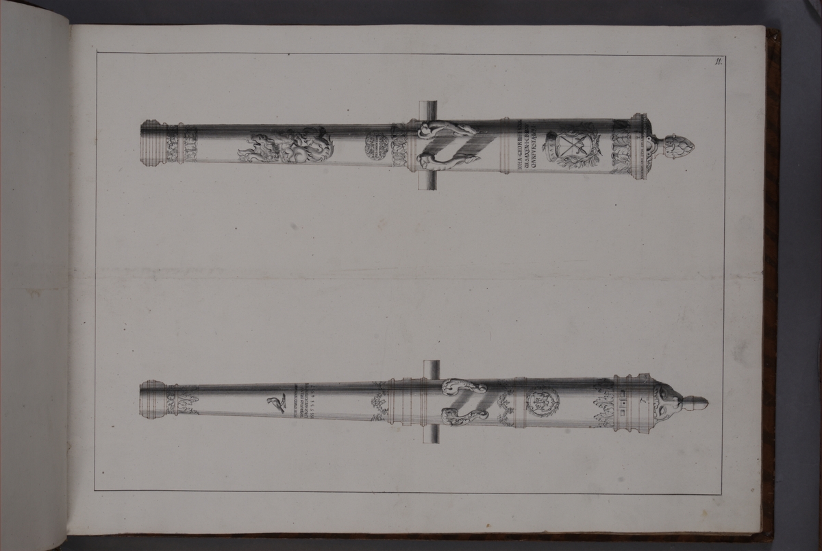 Kjell Hedberg, Avbildning föreställande eldrör tagna som troféer av den svenska armén med fästningen Torn den 4 oktober 1703. Ingår i volym med avbildade kanontroféer tagna åren 1703-1706.