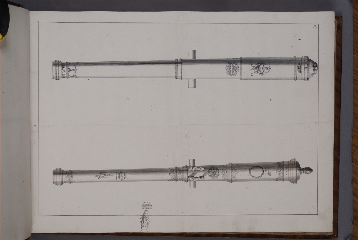 Kjell Hedberg, Avbildning föreställande eldrör tagna som troféer av den svenska armén med fästningen Torn den 4 oktober 1703. Ingår i volym med avbildade kanontroféer tagna åren 1703-1706.