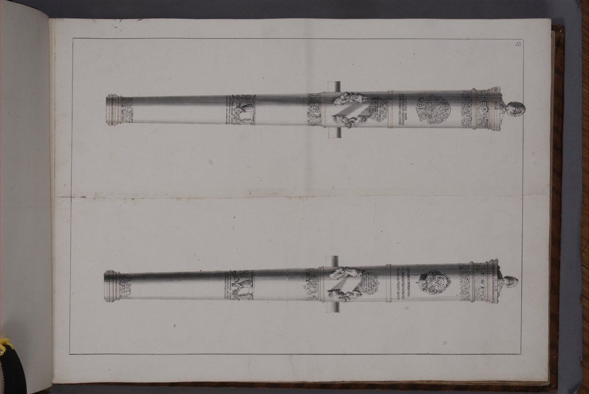 Kjell Hedberg, Avbildning föreställande eldrör tagna som troféer av den svenska armén med fästningen Torn den 4 oktober 1703. Ingår i volym med avbildade kanontroféer tagna åren 1703-1706.