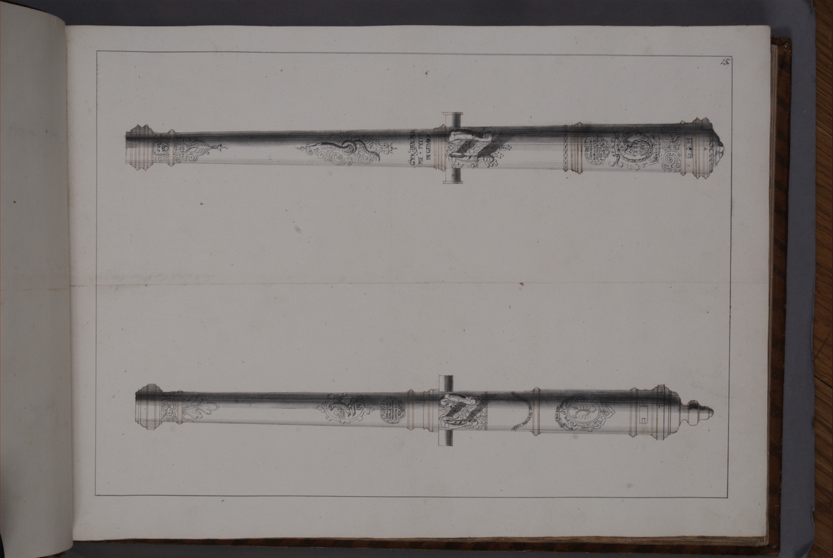 Kjell Hedberg, Imaging depicting fire pipes taken as trophies by the Swedish army with the Torn fortress on 4 October 1703. Included in volume with depicted canon trophies taken in the years 1703-1706.