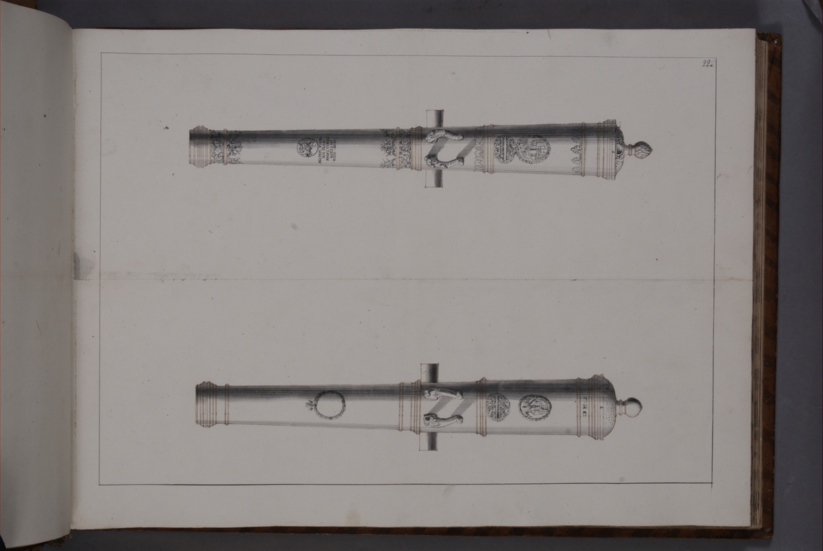 Kjell Hedberg, Avbildning föreställande eldrör tagna som troféer av den svenska armén med fästningen Torn den 4 oktober 1703. Ingår i volym med avbildade kanontroféer tagna åren 1703-1706.