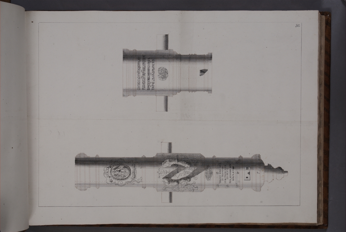 Kjell Hedberg, Avbildning föreställande eldrör tagna som troféer av den svenska armén med fästningen Torn den 4 oktober 1703. Ingår i volym med avbildade kanontroféer tagna åren 1703-1706.