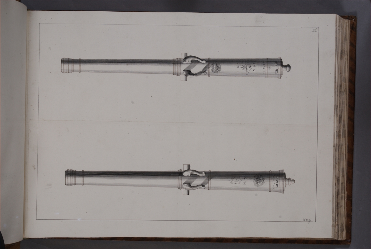 Kjell Hedberg, Avbildning föreställande eldrör tagna som troféer av den svenska armén i Polen den 4 oktober 1703 och utur staden Strasburg (Brodnica) den 16 oktober 1703. Ingår i volym med avbildade kanontroféer tagna åren 1703-1706.
