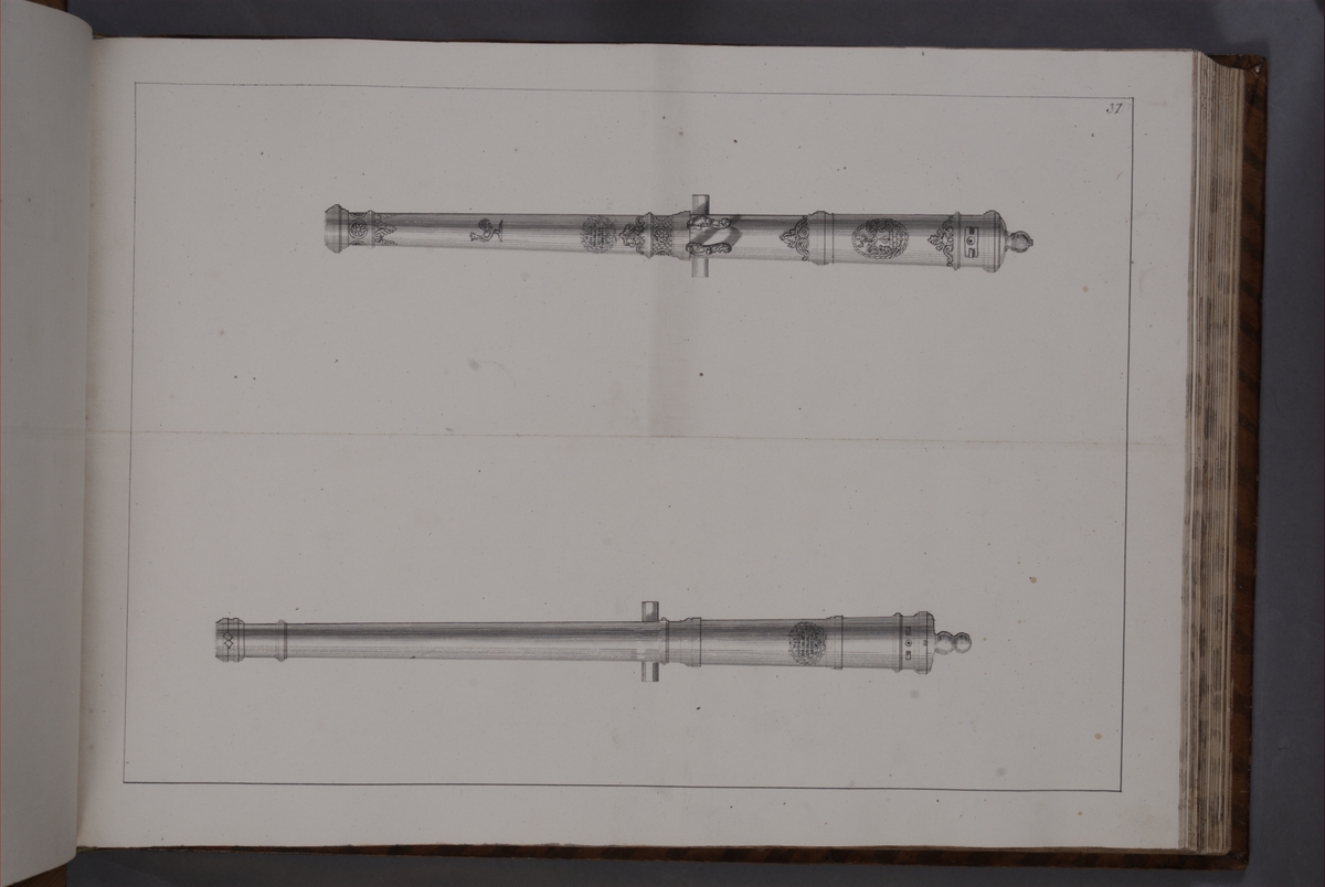 Kjell Hedberg, Image depicting fire pipes taken as trophies by the Swedish army in Poland on 4 October 1703 and out of the town of Strasburg (Brodnica) on 16 October 1703. Included in volume with depicted canon trophies taken in the years 1703-1706.