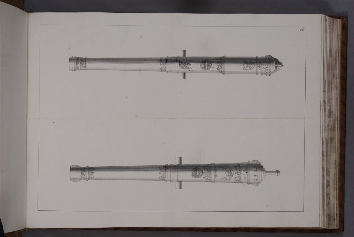 Kjell Hedberg, Avbildning föreställande eldrör tagna som troféer av den svenska armén utur Högpolen den 31 oktober 1703. Ingår i volym med avbildade kanontroféer tagna åren 1703-1706.