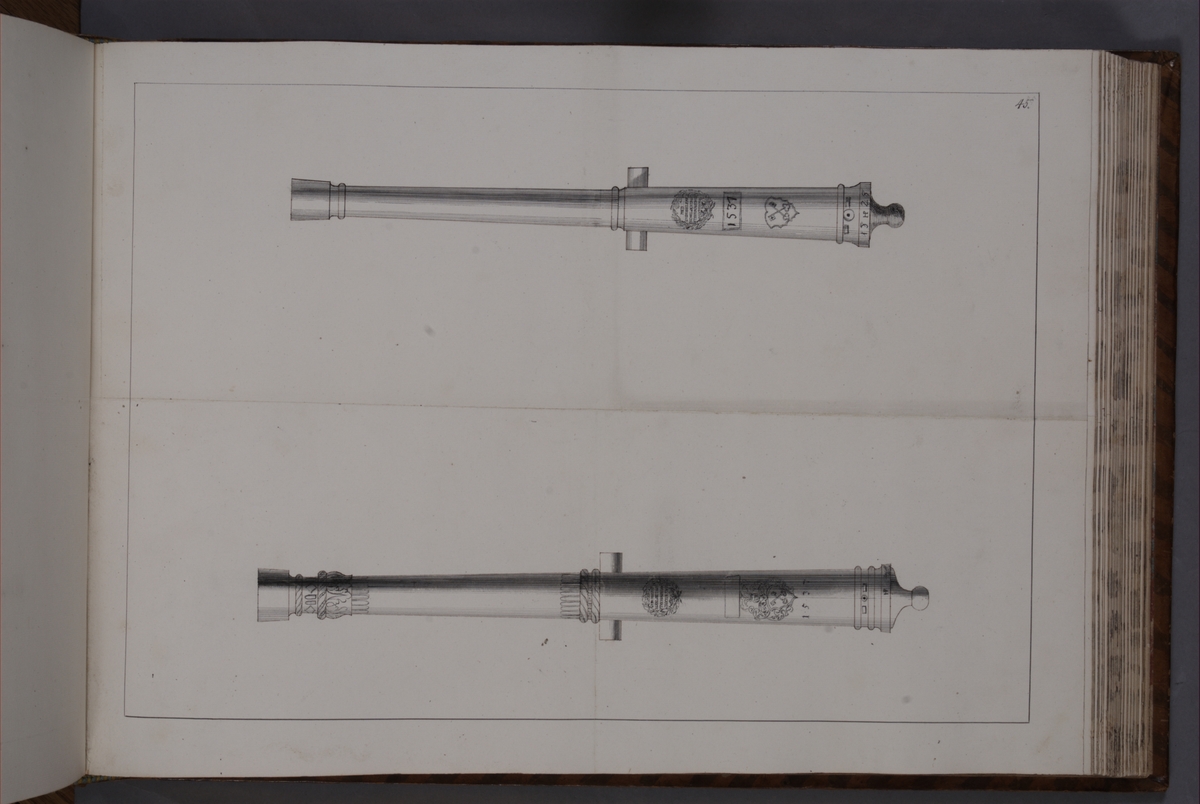 Kjell Hedberg, Avbildning föreställande eldrör tagna som troféer av den svenska armén utur Högpolen den 31 oktober 1703. Ingår i volym med avbildade kanontroféer tagna åren 1703-1706.