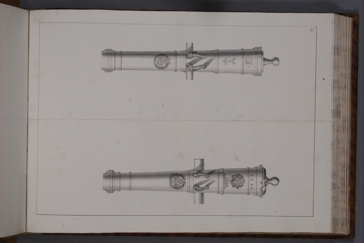 Kjell Hedberg, Imaging depicting fire pipes taken as trophies by the Swedish army with the fortress Elbingen on 3 December 1703. Included in volume with depicted canon trophies taken in the years 1703-1706.