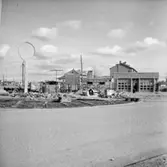 Caltex bensinstation under byggnadsarbetet.