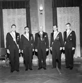 Svarta Örns ordens styrande råd, interiör, fem män.