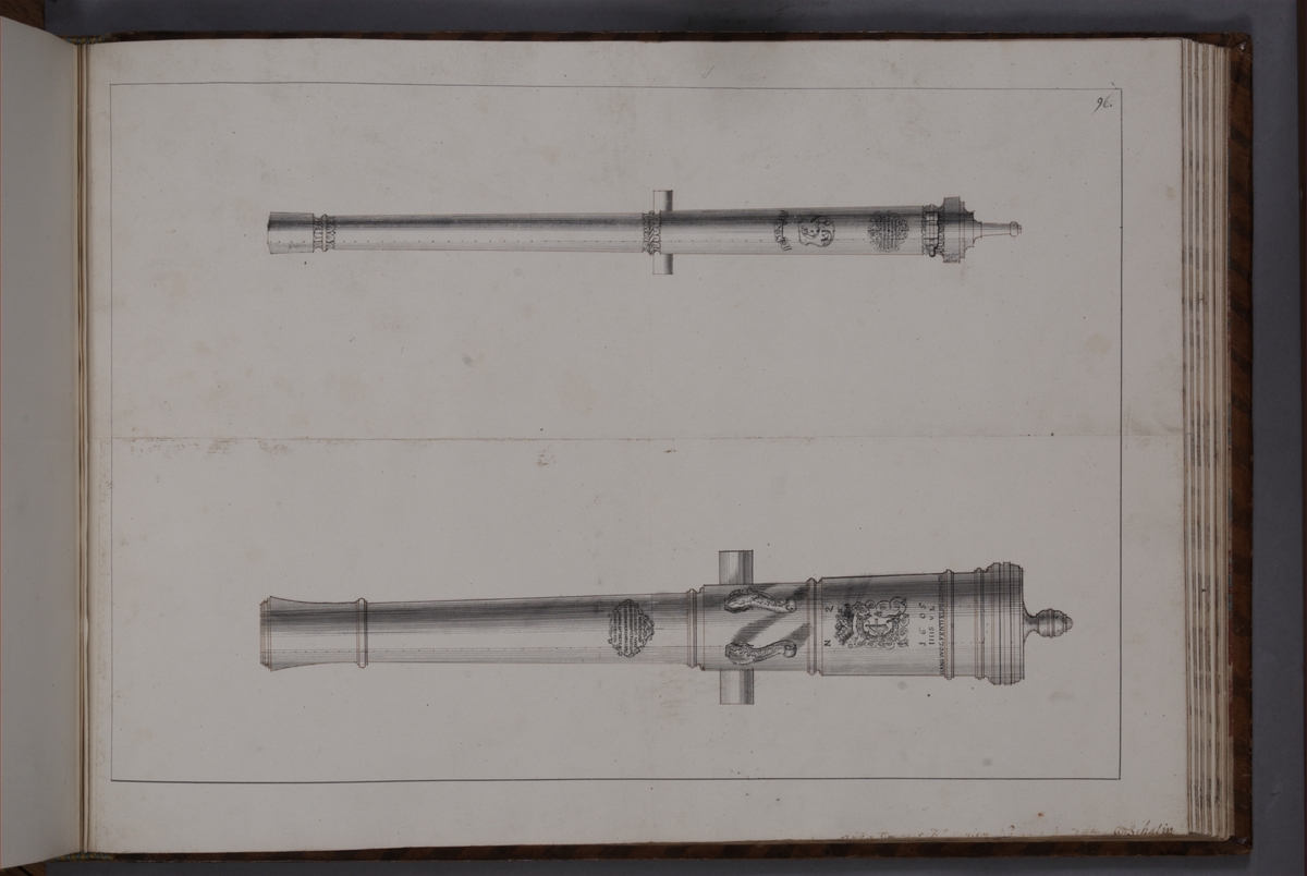 Kjell Hedberg, Imaging depicting fire pipes taken as trophies by the Swedish army with the fortress Bertzen on 15 September 1704. Included in volume with depicted canon trophies taken in the years 1703-1706.