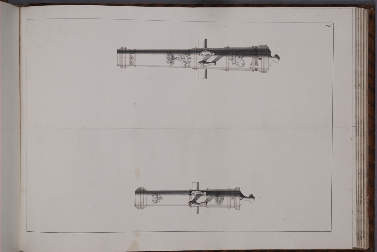 Kjell Hedberg, Avbildning föreställande eldrör tagna som troféer av den svenska armén med fästningen Bertzen den 15 september 1704. Ingår i volym med avbildade kanontroféer tagna åren 1703-1706.