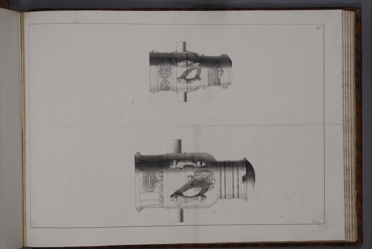 Kjell Hedberg, Avbildning föreställande eldrör tagna som troféer av den svenska armén med fästningen Bertzen den 15 september 1704. Ingår i volym med avbildade kanontroféer tagna åren 1703-1706.