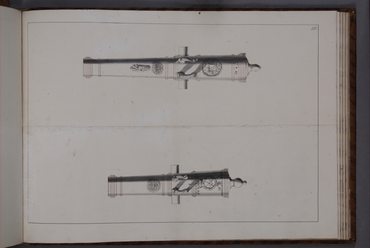Kjell Hedberg, Image depicting fire pipes taken as trophies by the Swedish army at Punit on 28 November 1704. Included in volume with depicted canon trophies taken in the years 1703-1706.
